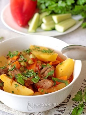 Сочные нотки: Как приготовить жаркое из говядины с картошкой и горошком